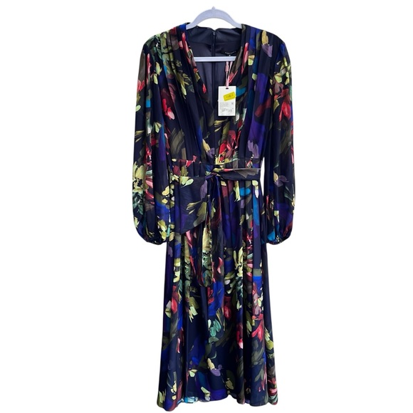 Alex Marie “Hayden Print” Floral V-Neck Long Sleeve Dress - Size 10 - Picture 1 of 10